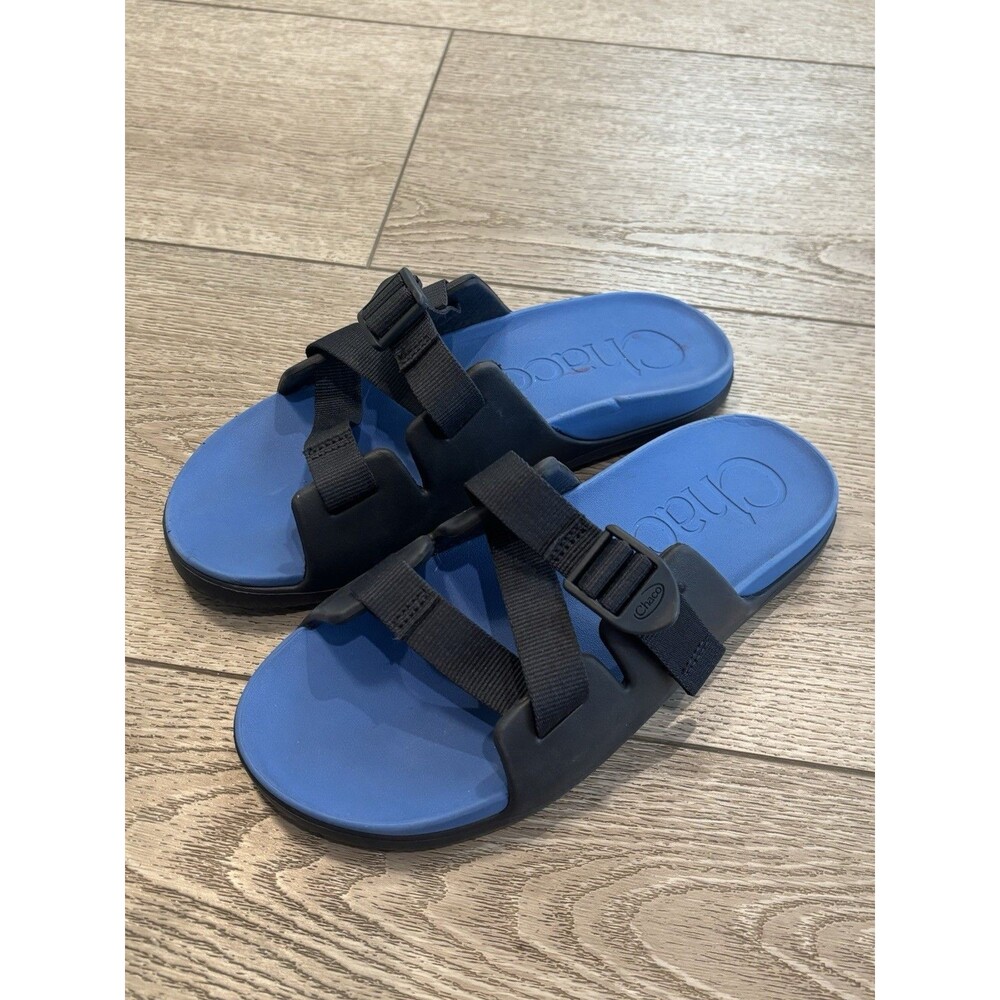 CHACO Chillos Sandals‎ Slides Big Kids Blue & Black Size 6 Summer Swim